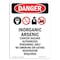 Signmission Safety Sign, OSHA Danger, 7" Height, Inorganic Arsenic Cancer, Portrait OS-DS-D-57-V-1376 - alternate 1